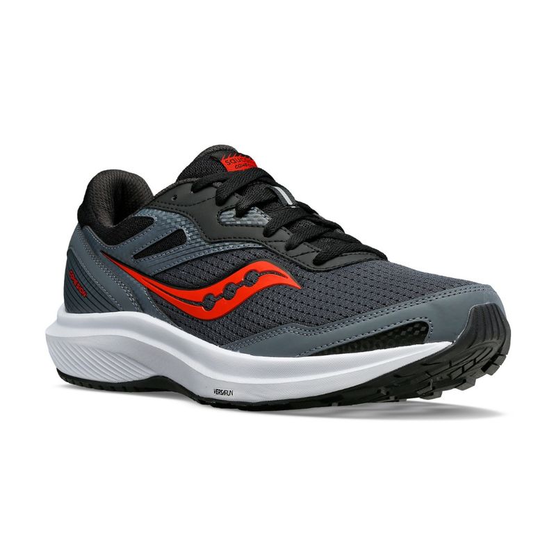 tenis-saucony-cohesion-16-masculino-cinza-e-vermelho-frente