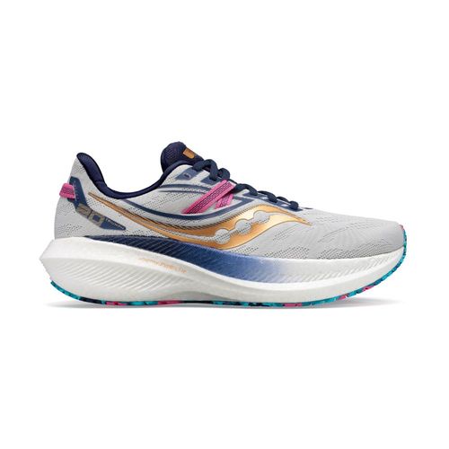 Tênis Saucony Triumph 20 Feminino Cinza Claro/Dourado